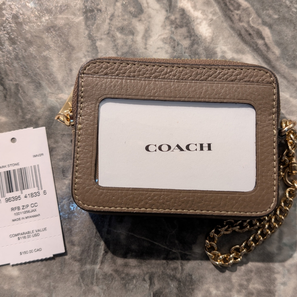 Coach Tan Leather Card Holder